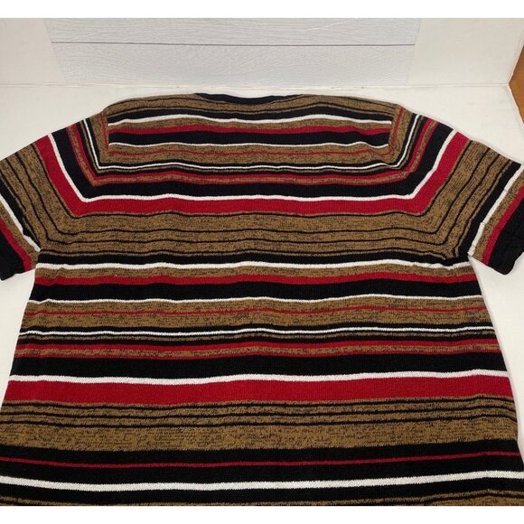 Sag Harbor Short Sleeve Sweater Twinset Shirt Striped Womens Large - Picture 4 of 7